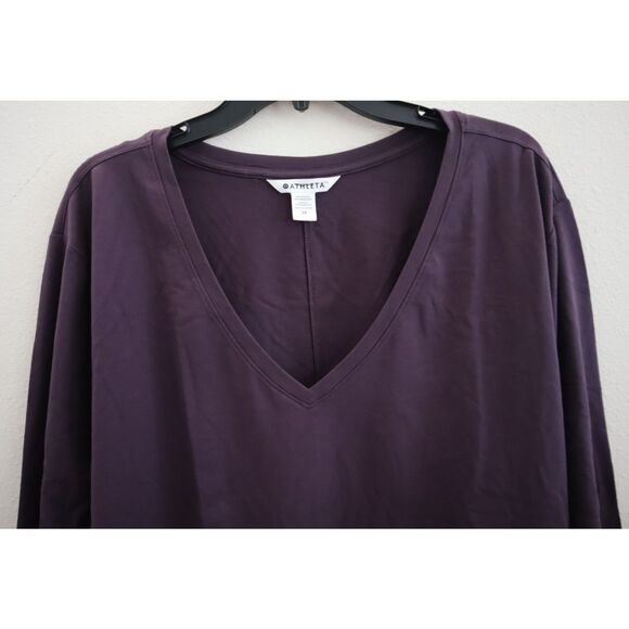 Athleta 413178-04 Women's Sz 3X Iris Purple Essential V-Neck Long Sleeve Top - Picture 4 of 6